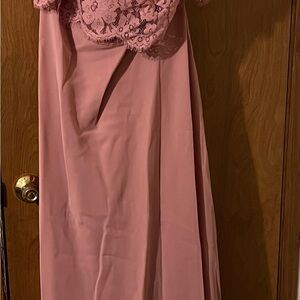 Christina Wu Celebration Mauve Lace Dress